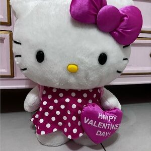 Hello Kitty 2012 Valentines Day Greeter Plush Polka Dot Dress With Heart